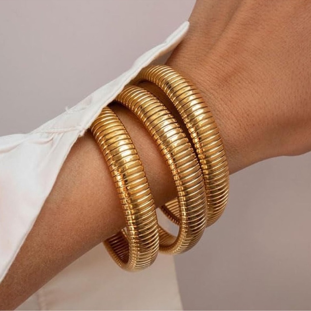 Snake Gold Bracelet Stack Set